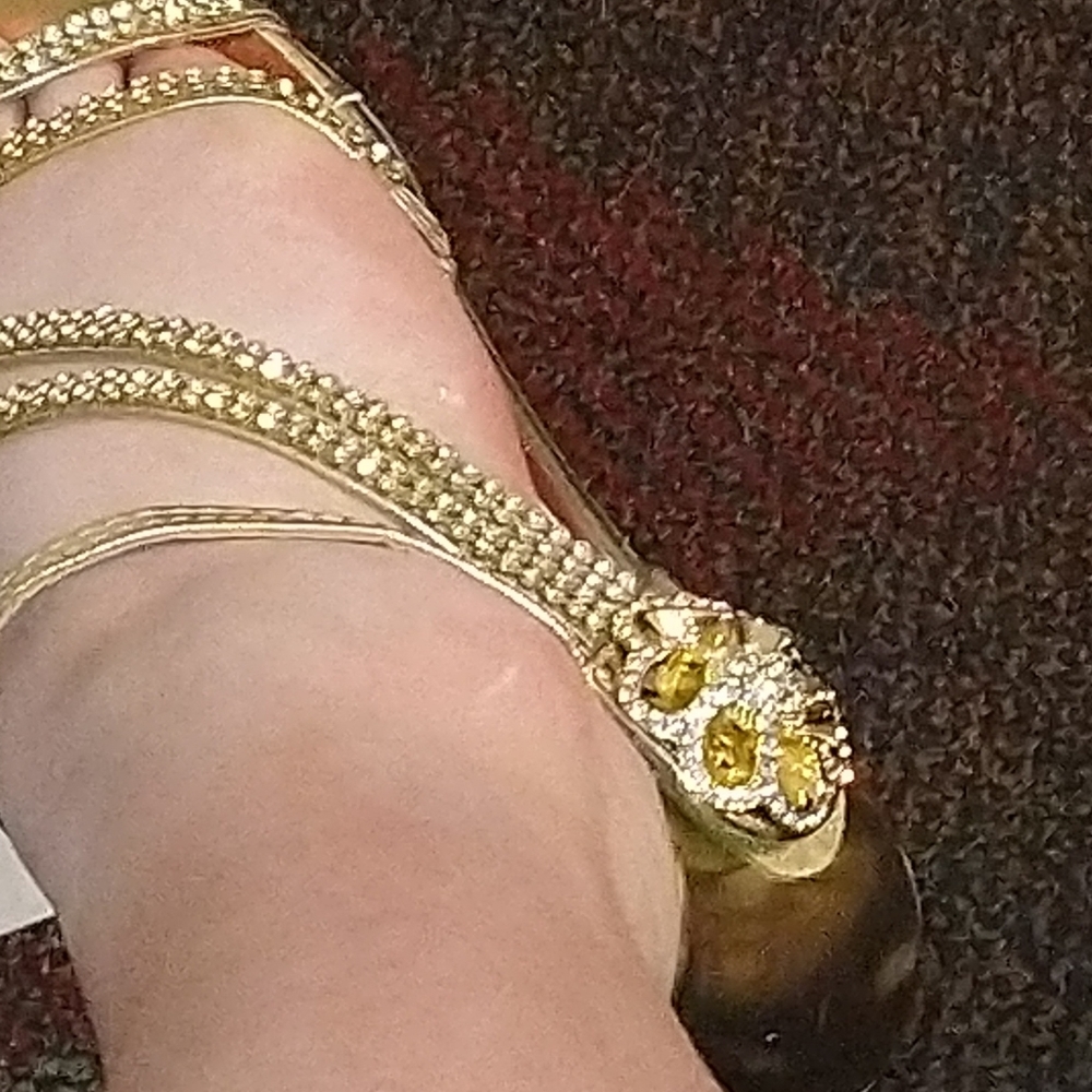 Gold high heels with sparkle